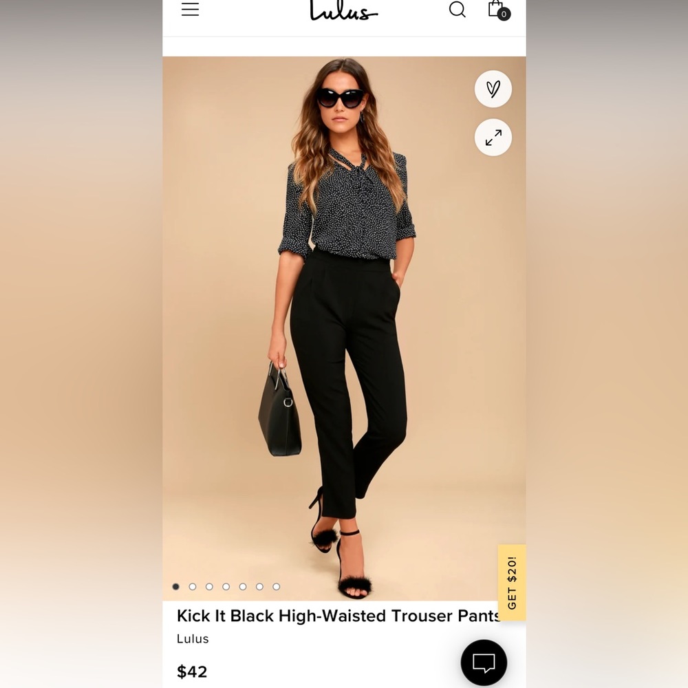 Lulus - Kick It Black High-Waisted Trouser Pants - medium